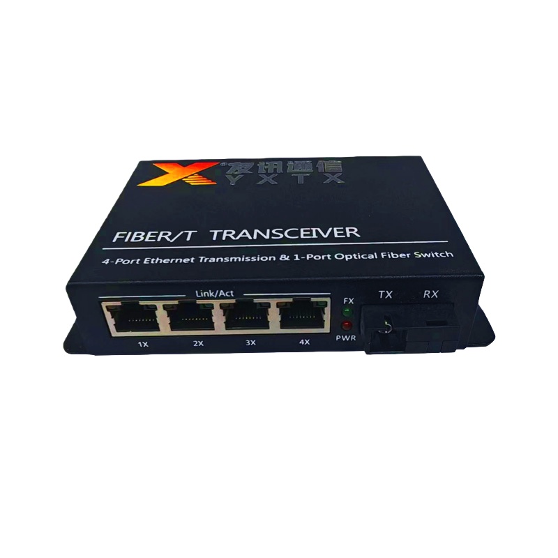 YXE-POE104S20 千兆1光口4电口POE供电光纤收发器